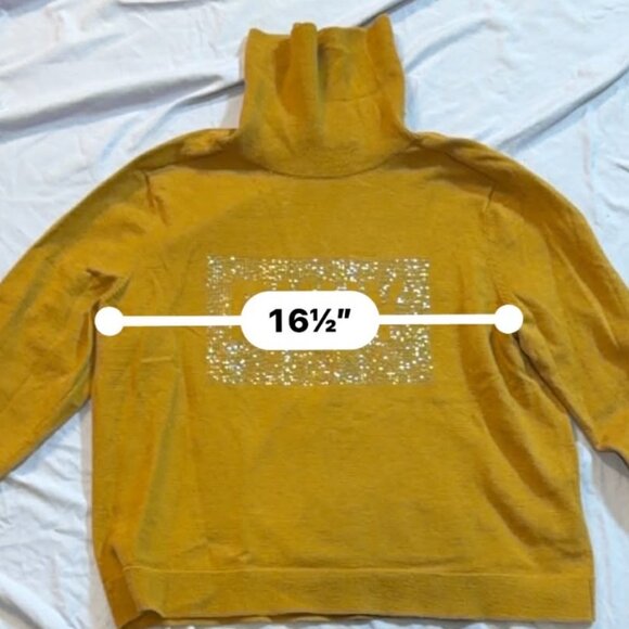 3 DKNY Turtleneck Logo Studded Sweaters - SIZE LARGE (Gold, Blue, and Black) - Picture 9 of 11